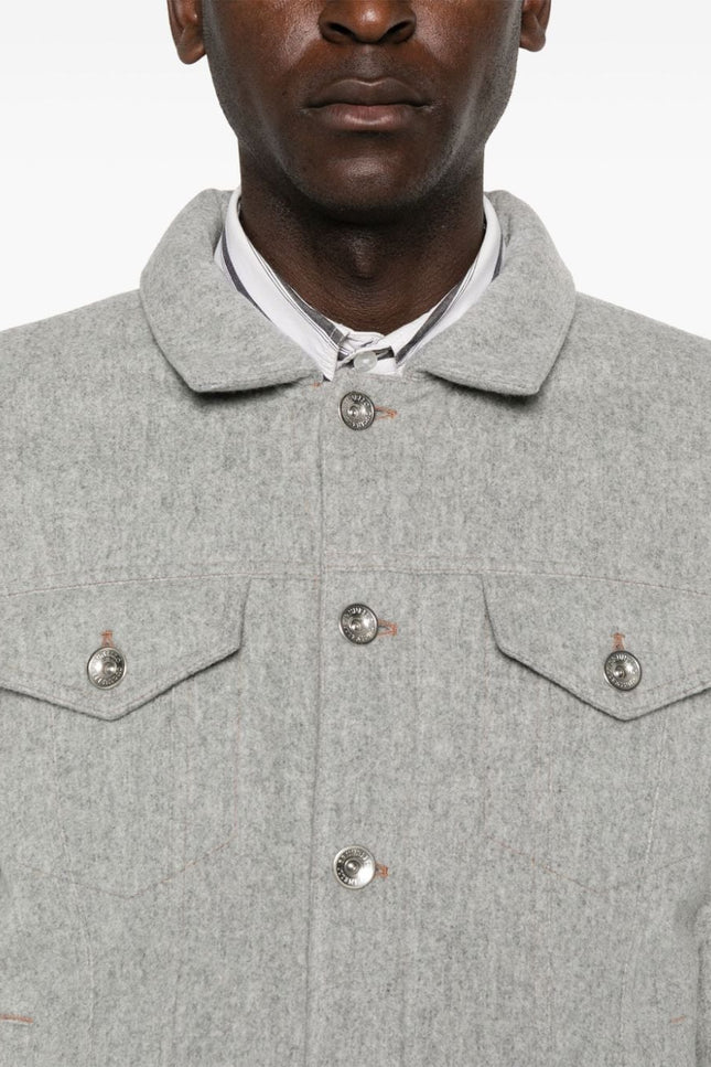 Brunello Cucinelli Coats Light Grey