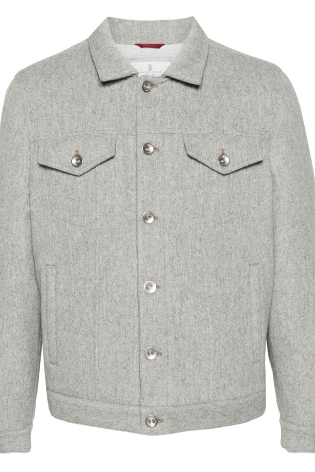 Brunello Cucinelli Coats Light Grey