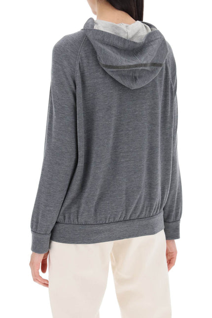 Brunello Cucinelli Cotton And Silk Blend Knit Sweater.-women > clothing > tops > sweatshirts-Brunello Cucinelli-Urbanheer