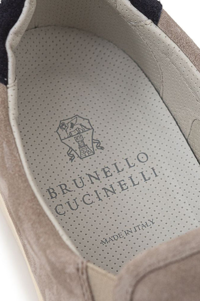 Brunello Cucinelli Gray Leather Sneaker