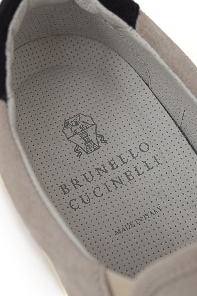 Brunello Cucinelli Gray Leather Sneaker