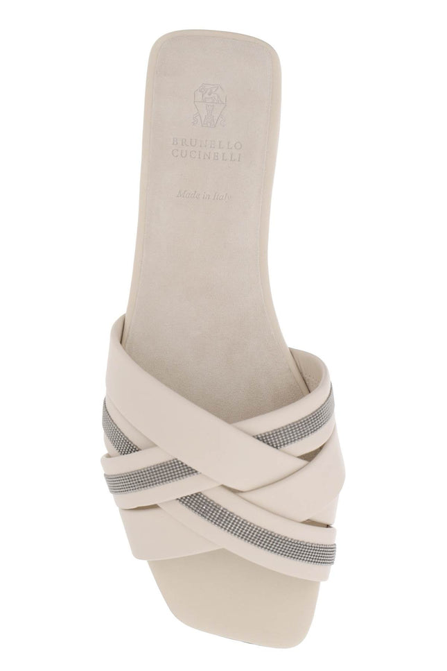 Brunello cucinelli "nappa slides with decorative charm"-women > shoes > sandals-Brunello Cucinelli-Urbanheer