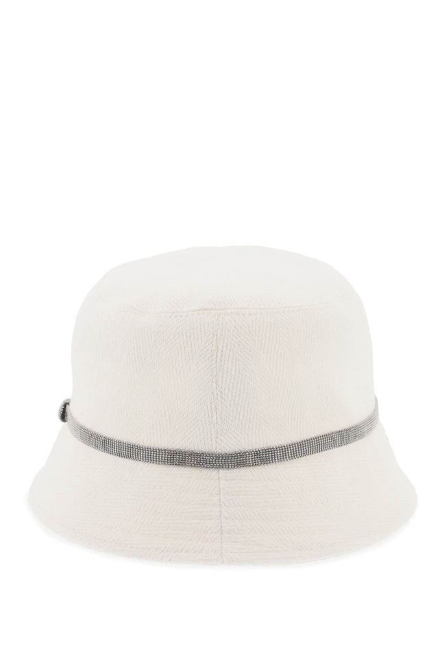 Brunello cucinelli shiny band bucket hat with-women > accessories > hats and hair accessories > hats-Brunello Cucinelli-l-White-Urbanheer