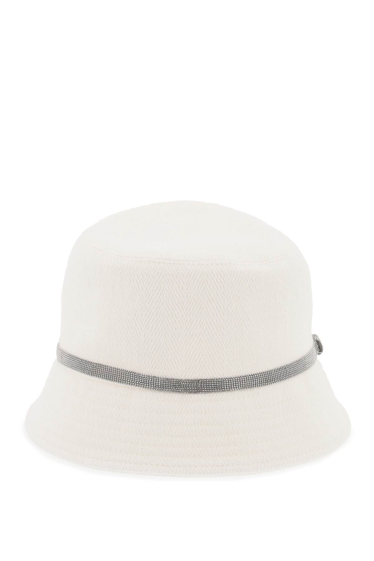 Brunello cucinelli shiny band bucket hat with-women > accessories > hats and hair accessories > hats-Brunello Cucinelli-l-White-Urbanheer