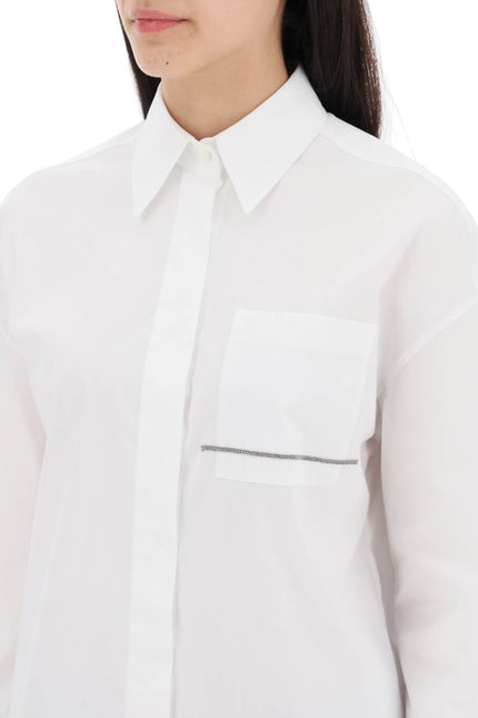 Brunello Cucinelli "Shirt With Jewel Detail On The-women > clothing > shirts and blouses > shirts-Brunello Cucinelli-Urbanheer