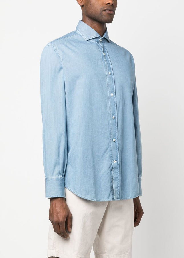 Brunello Cucinelli Shirts Clear Blue