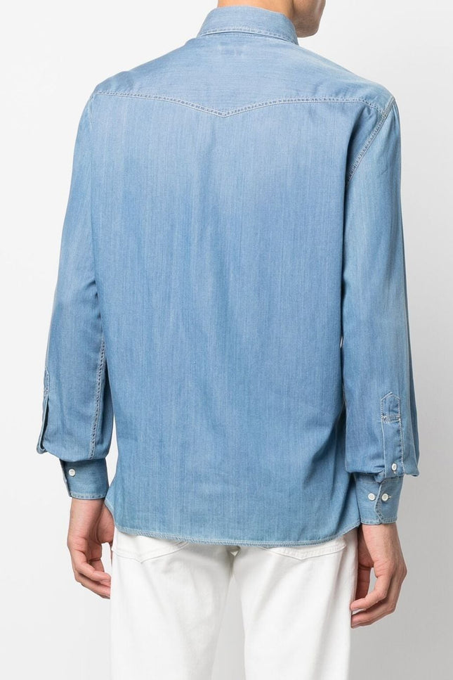 Brunello Cucinelli Shirts Clear Blue