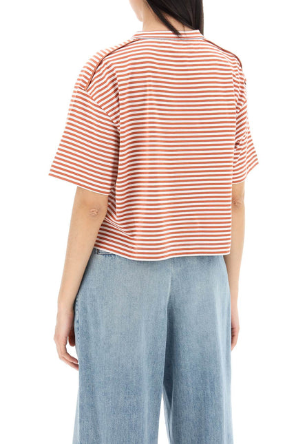 Brunello Cucinelli Striped Boxy T-Shirt-women > clothing > topwear-Brunello Cucinelli-Urbanheer