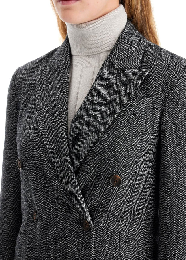 Brunello Cucinelli 'chevron wool carded techno jacket'