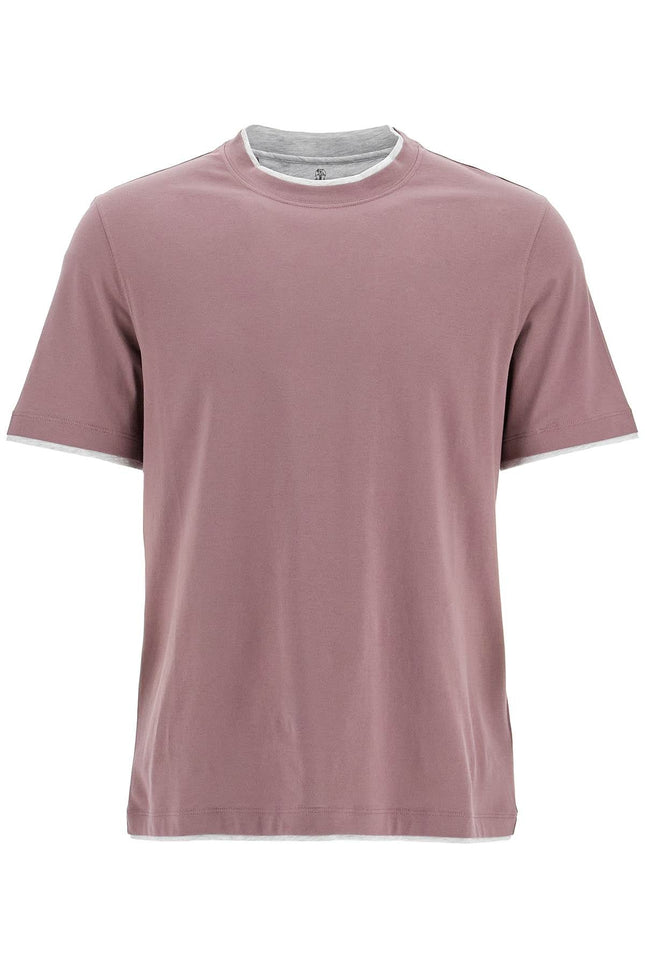 Brunello Cucinelli cotton t-shirt with faux layering