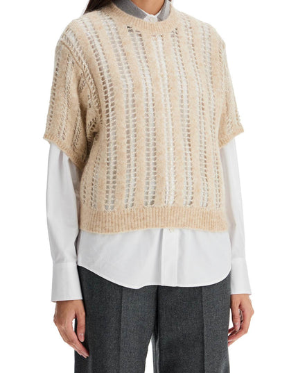 Brunello Cucinelli dazzling net short sleeve knit