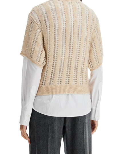 Brunello Cucinelli dazzling net short sleeve knit