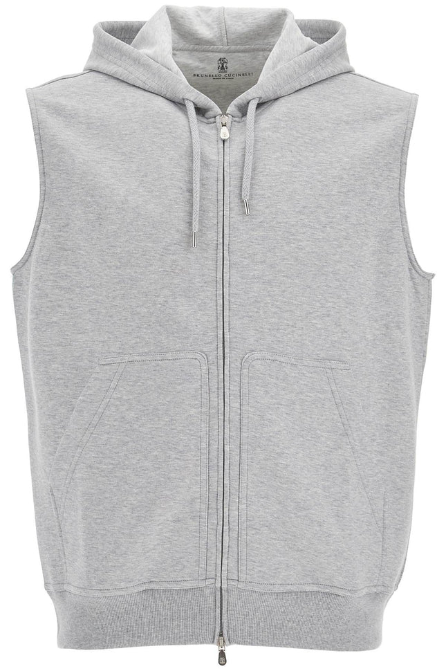 Brunello Cucinelli hooded jersey vest with hood