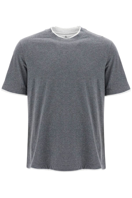 Brunello Cucinelli layered-effect t-shirt - Grey