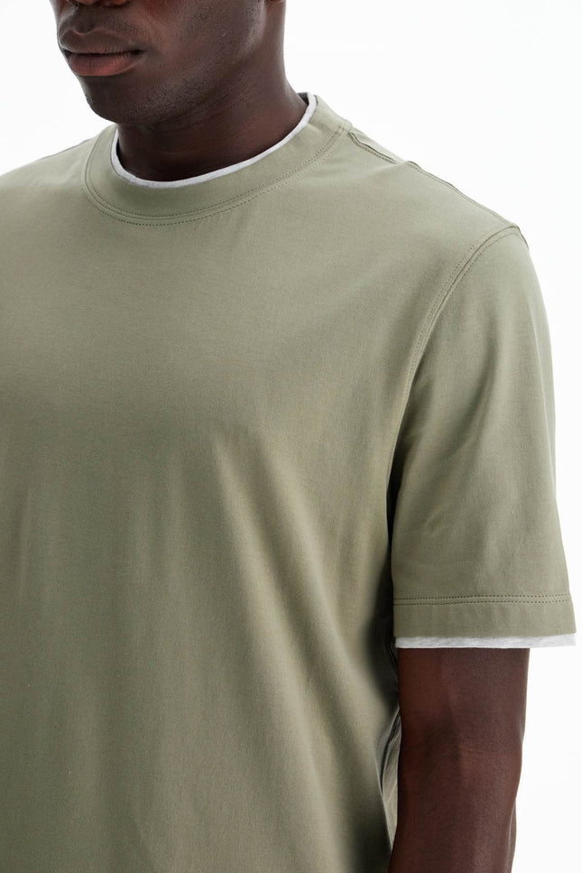 Brunello Cucinelli layered-effect t-shirt - Khaki