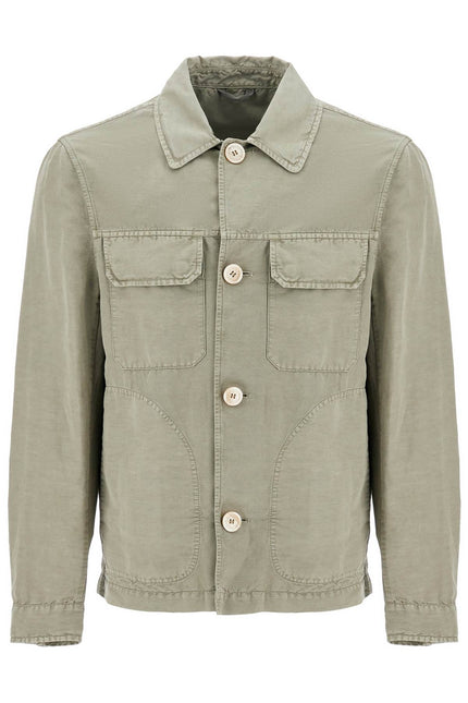 Brunello Cucinelli linen and cotton gabardine overshirt