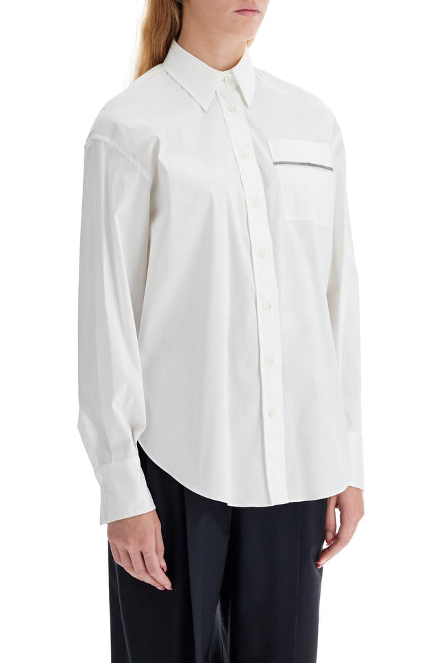 Brunello Cucinelli "stretch poplin shirt with shiny pocket detail