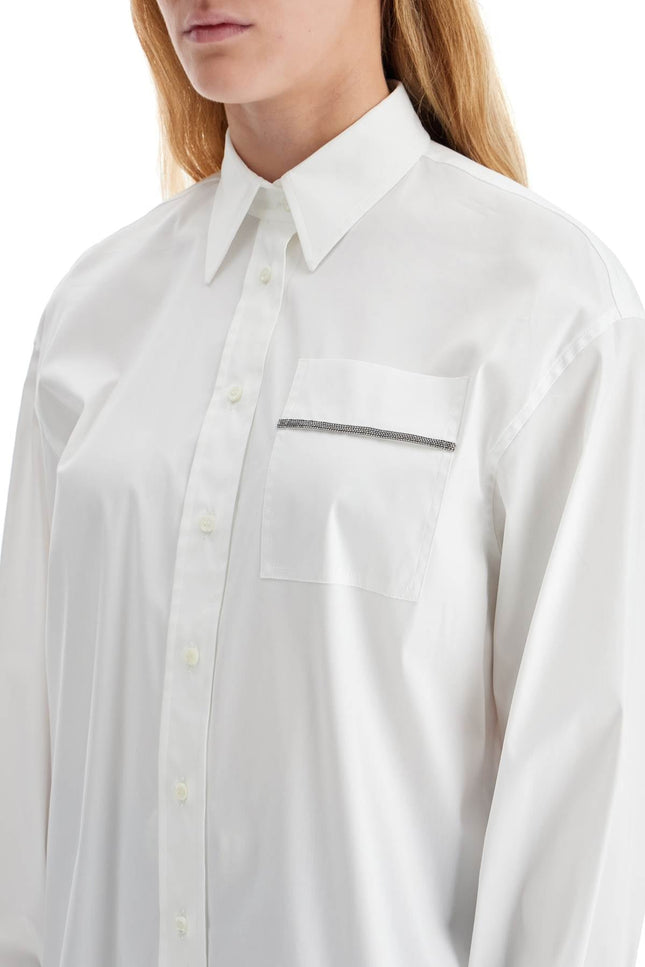 Brunello Cucinelli "stretch poplin shirt with shiny pocket detail