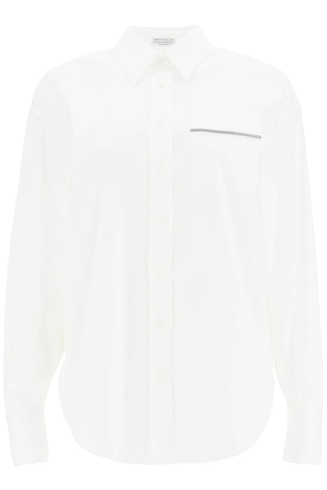 Brunello Cucinelli "stretch poplin shirt with shiny pocket detail