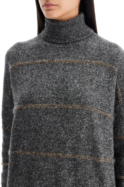 Brunello Cucinelli striped dolcevita sweater - Grey