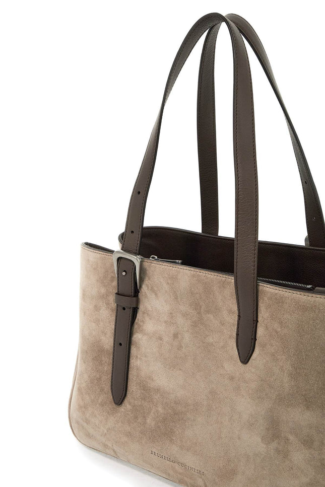 Brunello Cucinelli suede shoulder bag with seven