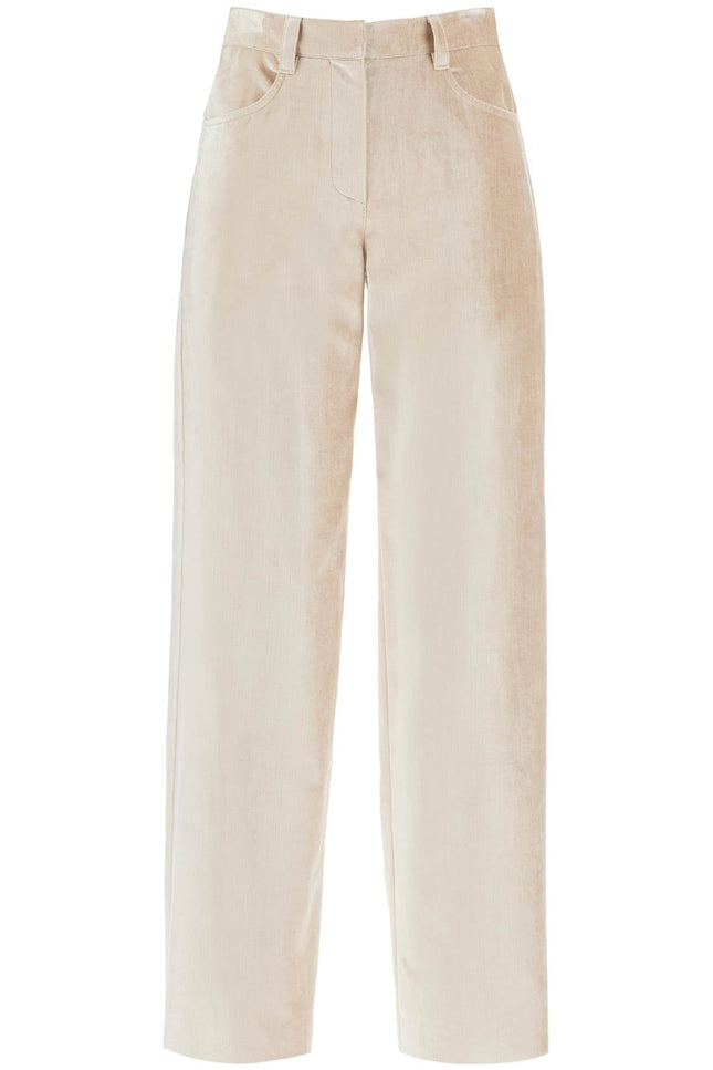 Brunello Cucinelli velvet pants for a stylish look. - Beige