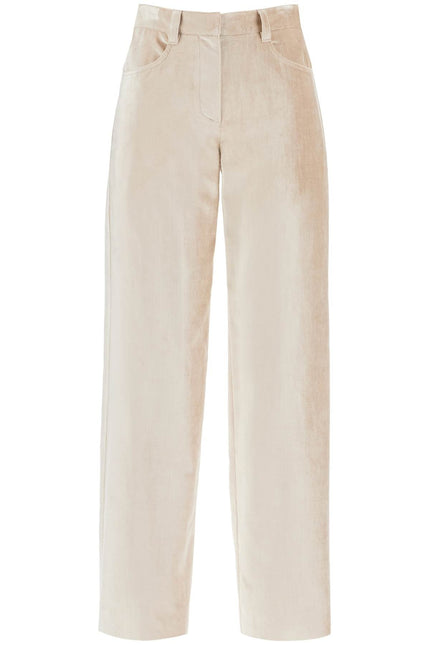 Brunello Cucinelli velvet pants for a stylish look.