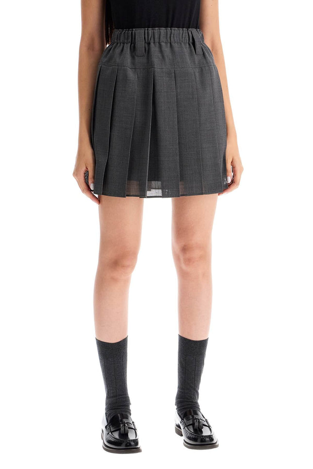 Brunello Cucinelli wool organza pleated mini skirt