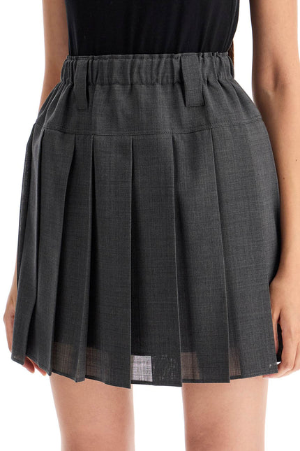Brunello Cucinelli wool organza pleated mini skirt