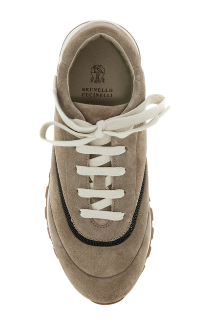 Brunello Cucinelli wool sneakers with precious stripe design