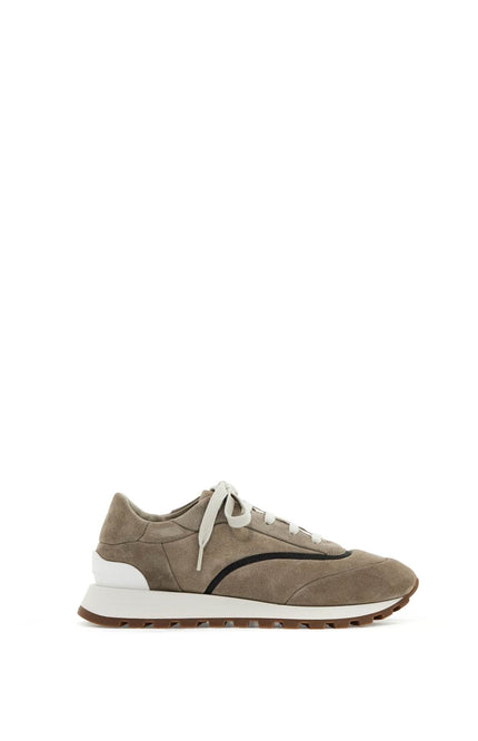 Brunello Cucinelli wool sneakers with precious stripe design