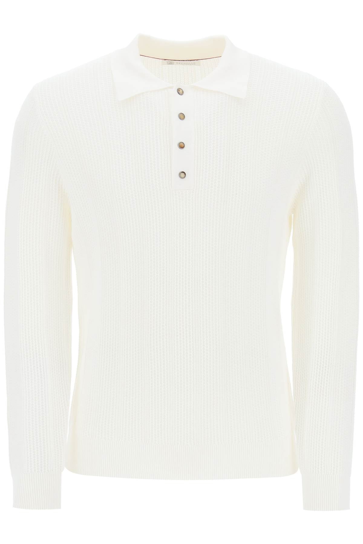 Brunello cucinelli long-sleeved knitted polo shirt-men > clothing > t-shirts and sweatshirts > polos-Brunello Cucinelli-Urbanheer