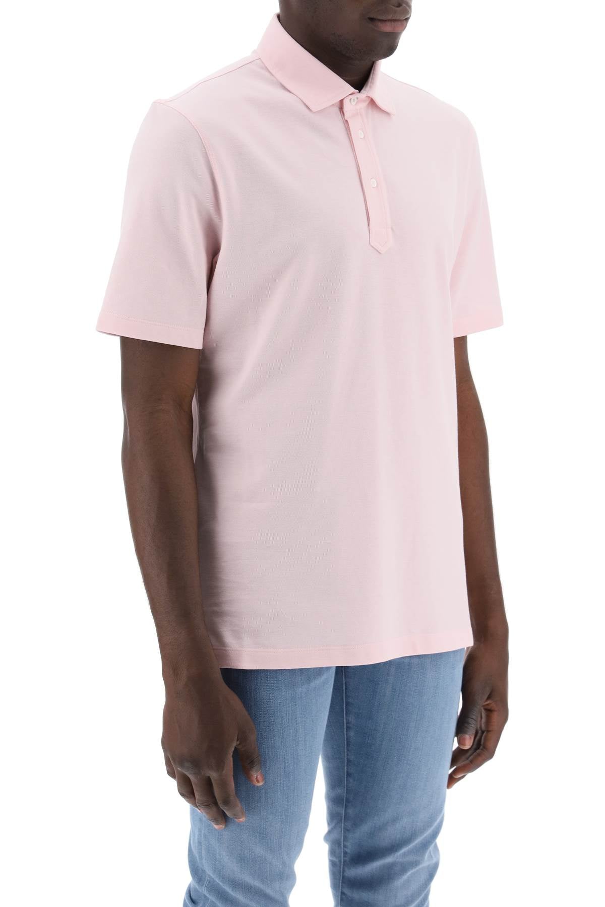 Brunello cucinelli polo shirt with french collar-men > clothing > t-shirts and sweatshirts > polos-Brunello Cucinelli-Urbanheer