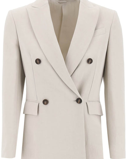 Brunello cucinelli twill jacket with monile detail-Jacket-BRUNELLO CUCINELLI-38-Beige-Urbanheer