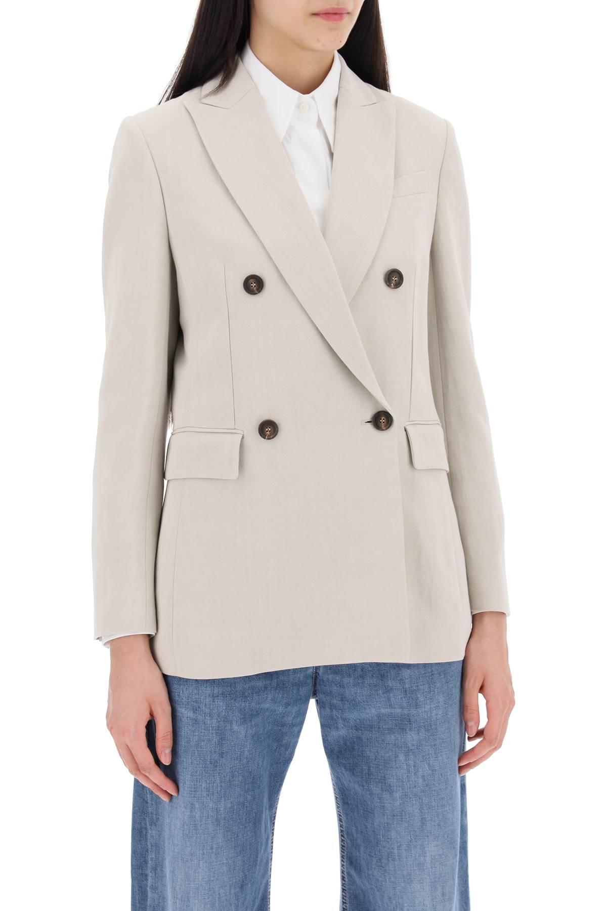 Brunello cucinelli twill jacket with monile detail-Jacket-BRUNELLO CUCINELLI-Urbanheer