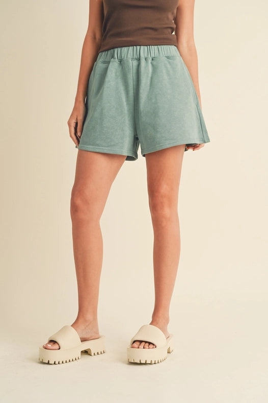 Brush-Soft High Waisted Sweat Shorts Sage