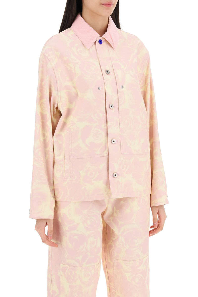 Burberry "canvas workwear jacket with rose print-women > clothing > jackets > casual jackets-Burberry-Urbanheer