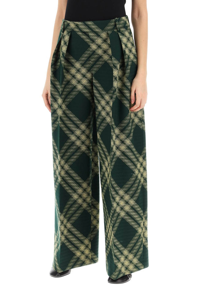 Burberry check palazzo pants-women > clothing > trousers-Burberry-8-Mixed colours-Urbanheer