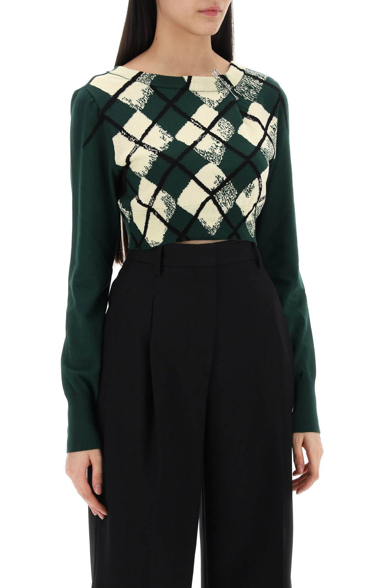 Burberry "cropped diamond pattern pullover-women > clothing > knitwear-Burberry-Urbanheer