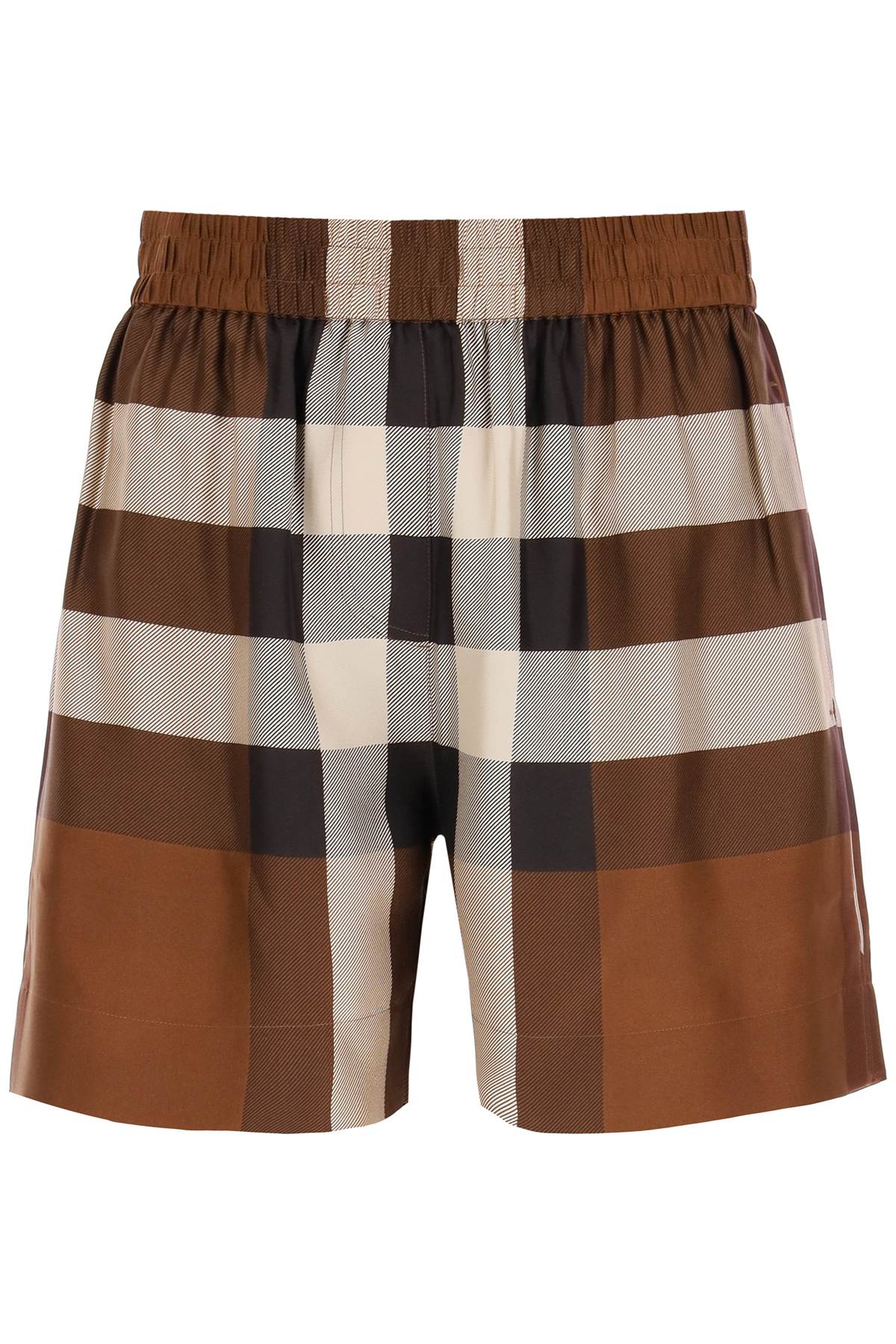 Burberry exploded check silk shorts-Burberry-10-Brown-Urbanheer