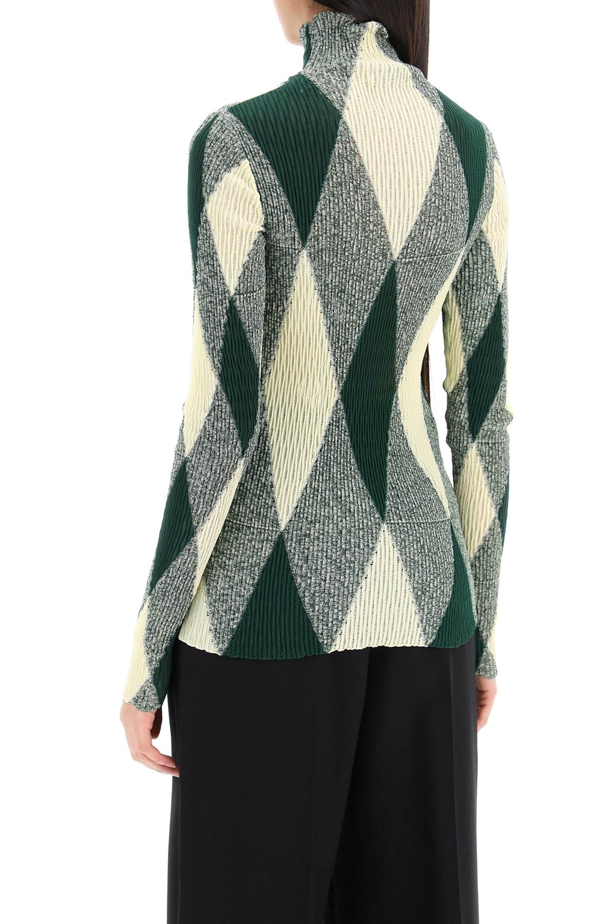 Burberry "striped cotton and silk dolcev-women > clothing > knitwear-Burberry-Urbanheer