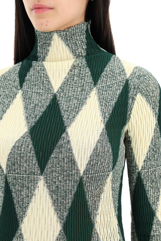 Burberry "striped cotton and silk dolcev-women > clothing > knitwear-Burberry-Urbanheer