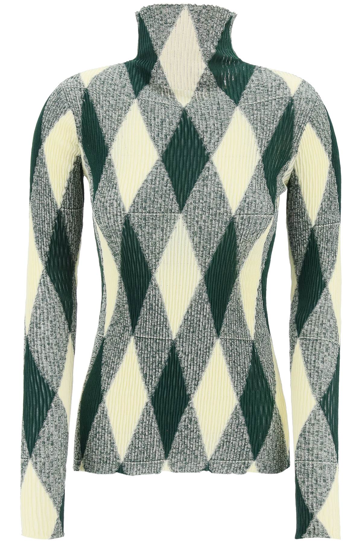 Burberry "striped cotton and silk dolcev-women > clothing > knitwear-Burberry-Urbanheer