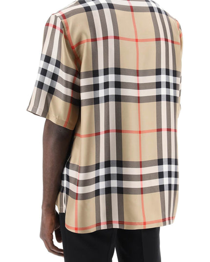 Burberry bowling shirt in tartan silk