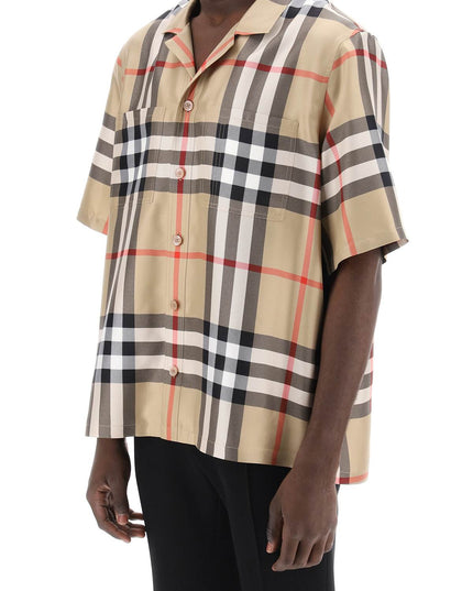 Burberry bowling shirt in tartan silk