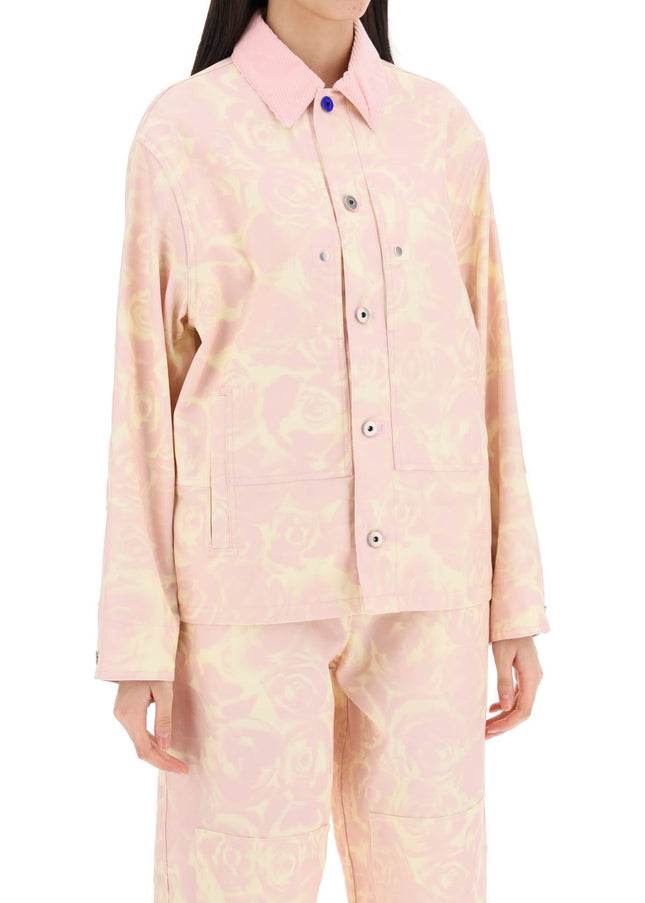 Burberry "canvas workwear jacket with rose print