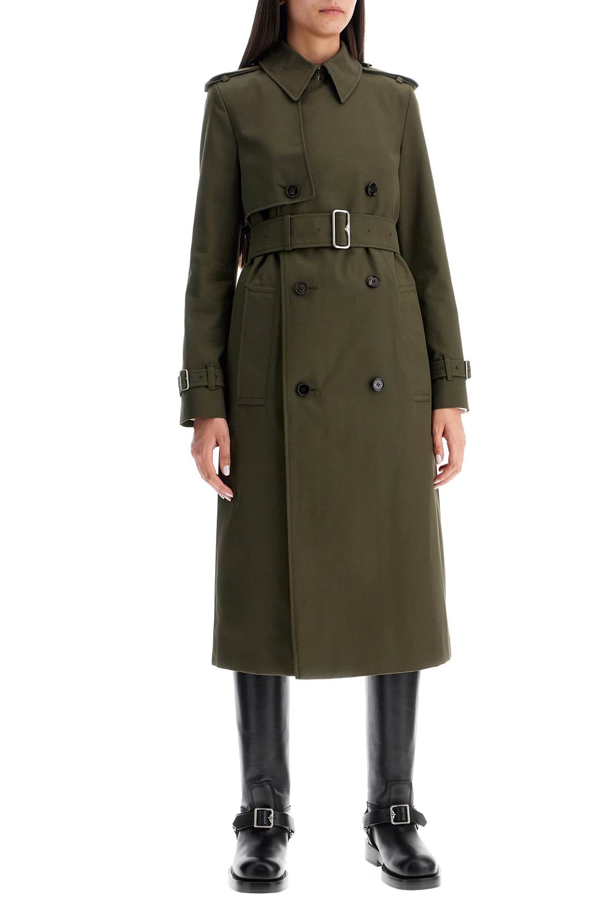Burberry double-breasted trench coat with - Khaki