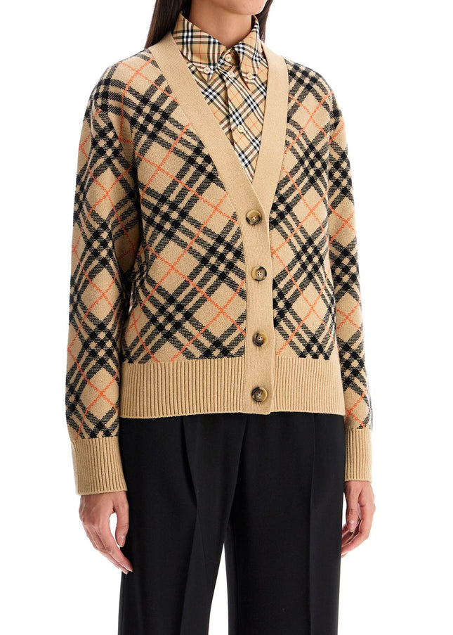 Burberry ered cashmere boxy cardigan with