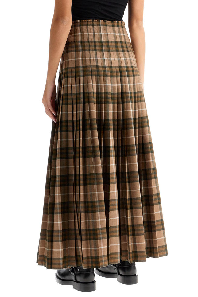 Burberry ered wool blend maxi kilt skirt