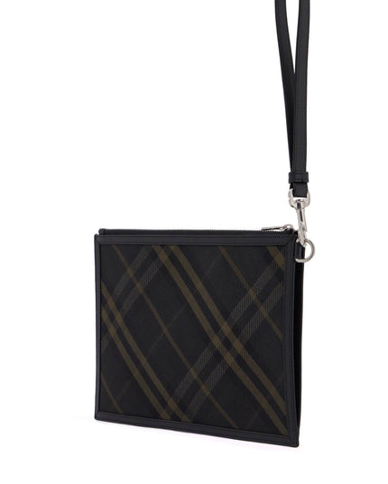 Burberry ered\n\ncheckered coated canvas pouch bag